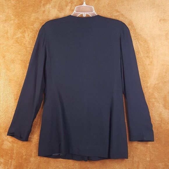 Vintage ADRIENNE VITTADINI Womens Jacket Size 10 Black Blazer Rhinestone 90s - Picture 5 of 8